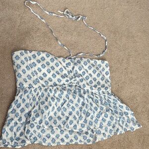 Hollister Blue and White Patterned Camisole